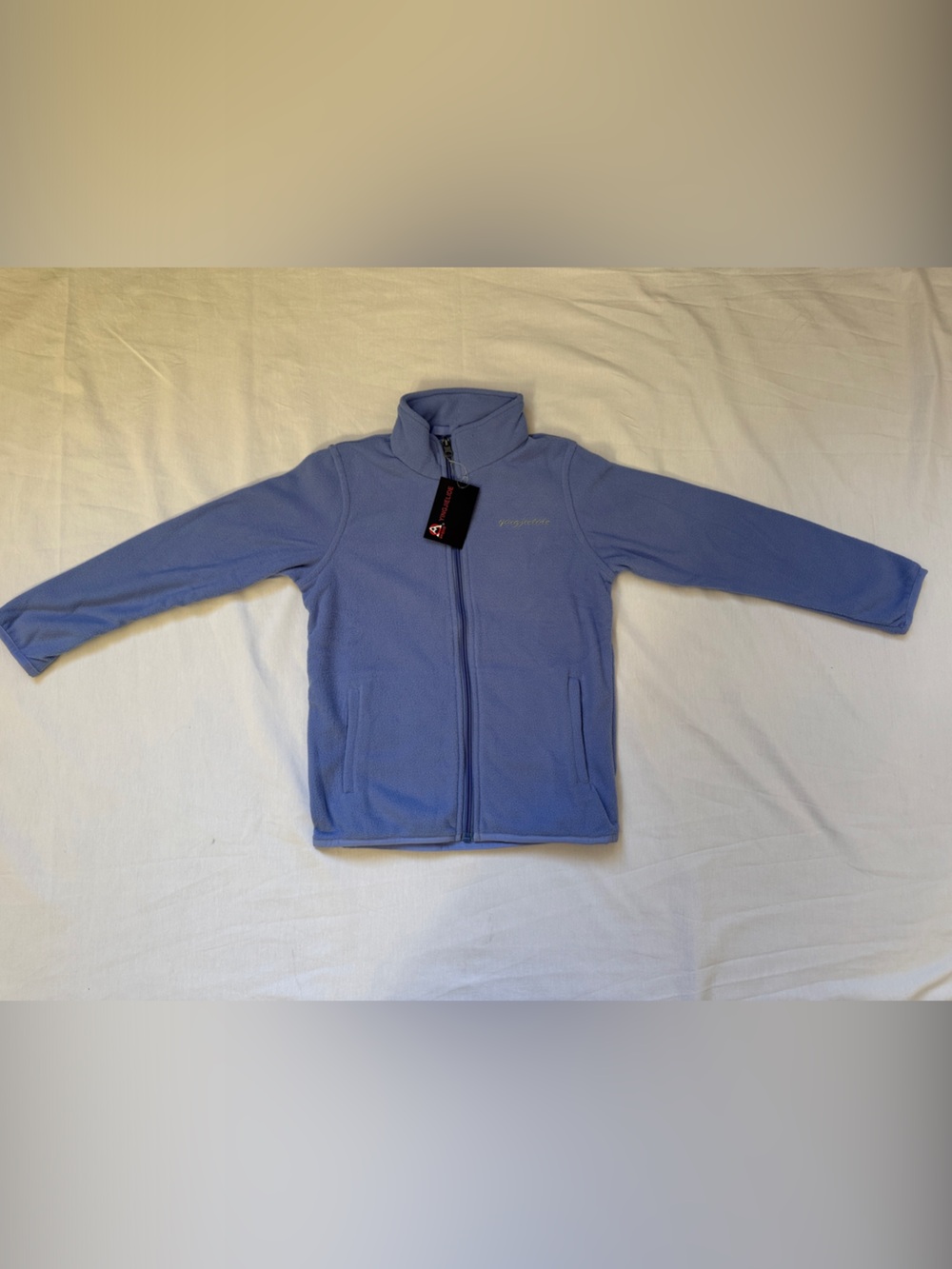 Lightweight Kids Full-Zip Fleece Sweater in Periwinkle Blue